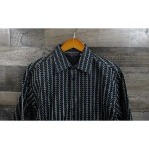 Positano Shirt Mens XL Geometric Button Up Long Sleeve Made USA Spandex Blend